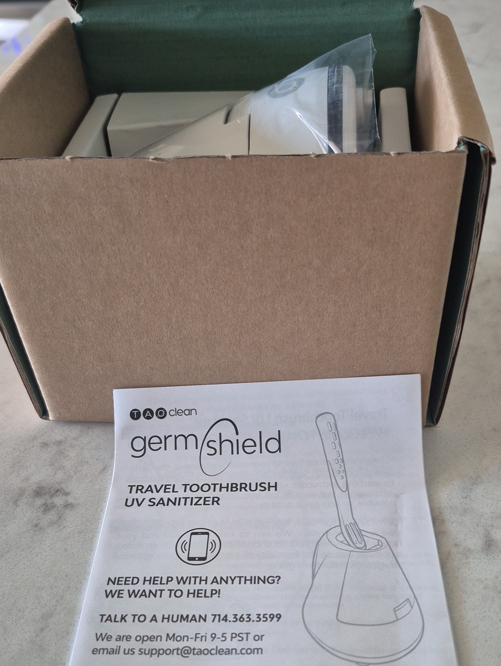 Taoclean GermShield Travel Toothbrush UV Sanitizer - White. In  the box and Wrap